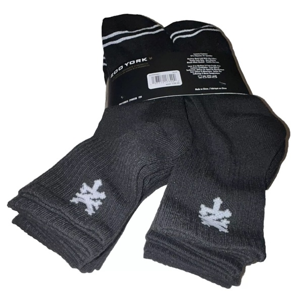 Zoo York Mid Crew Socks 8 Pair Men 6-12 Black White w Logo Skate Ride ZY NY NEW! - Picture 11 of 12